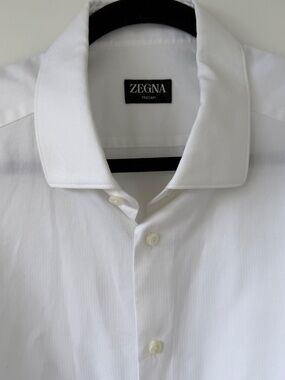 Zegna Sartorial Regular Fit White Dress Shirt- Size 43 / 17" (US XL)